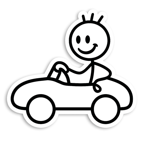 Stickman driving a car