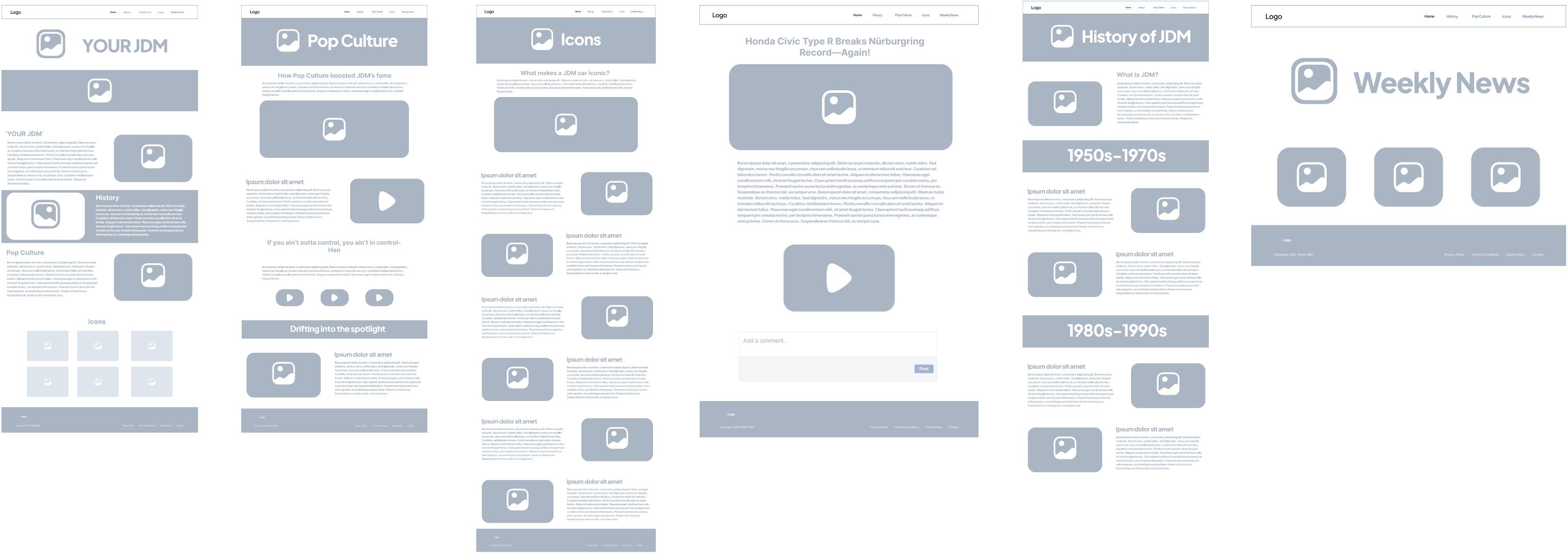 Low-fidelity wireframes