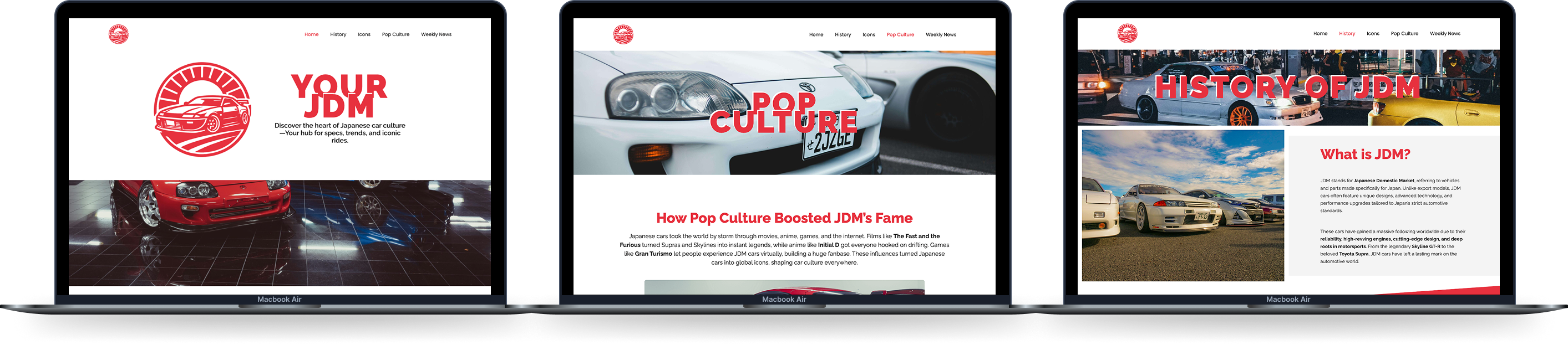 Screens showcasing key pages.