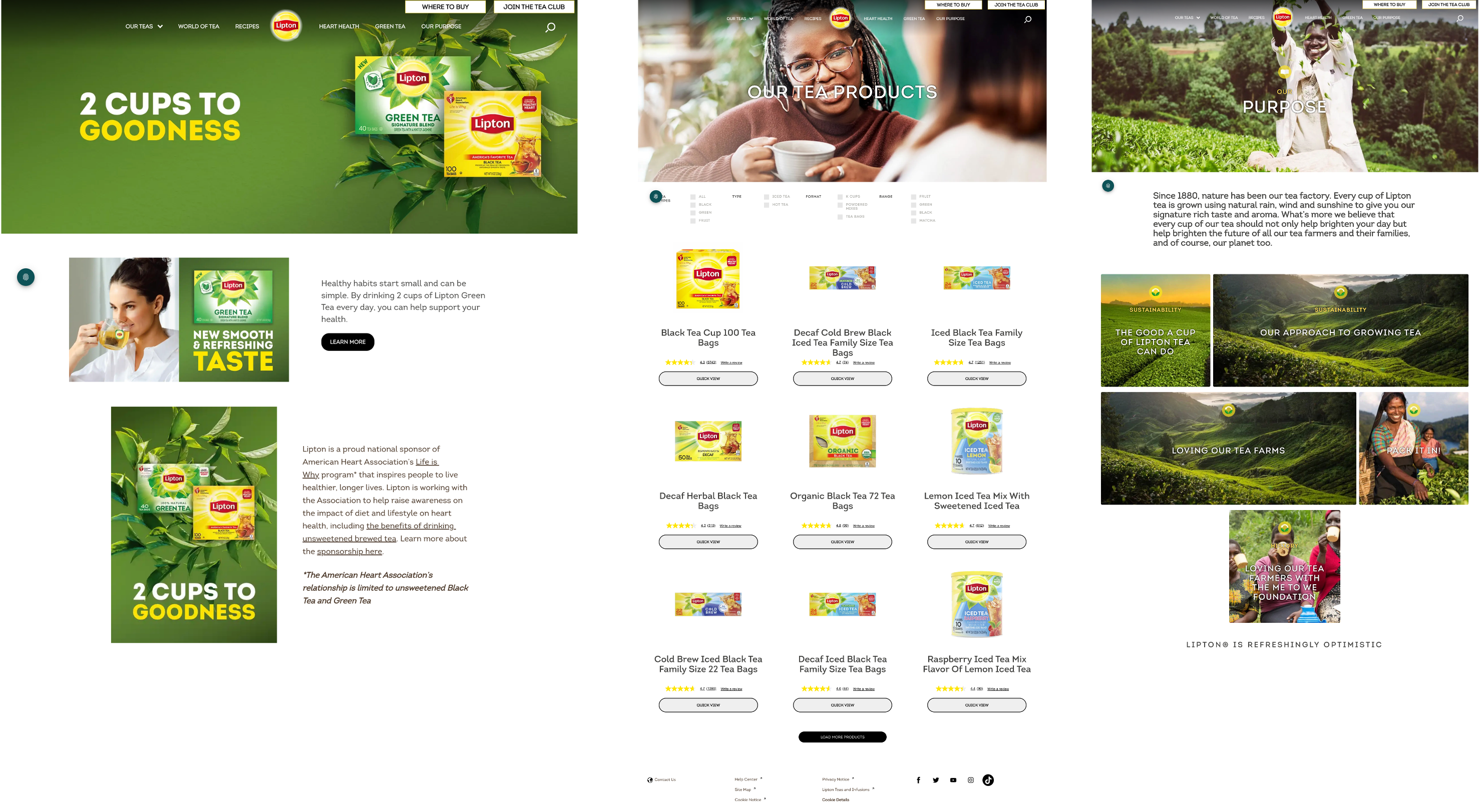 Original homepage with cluttered navigation