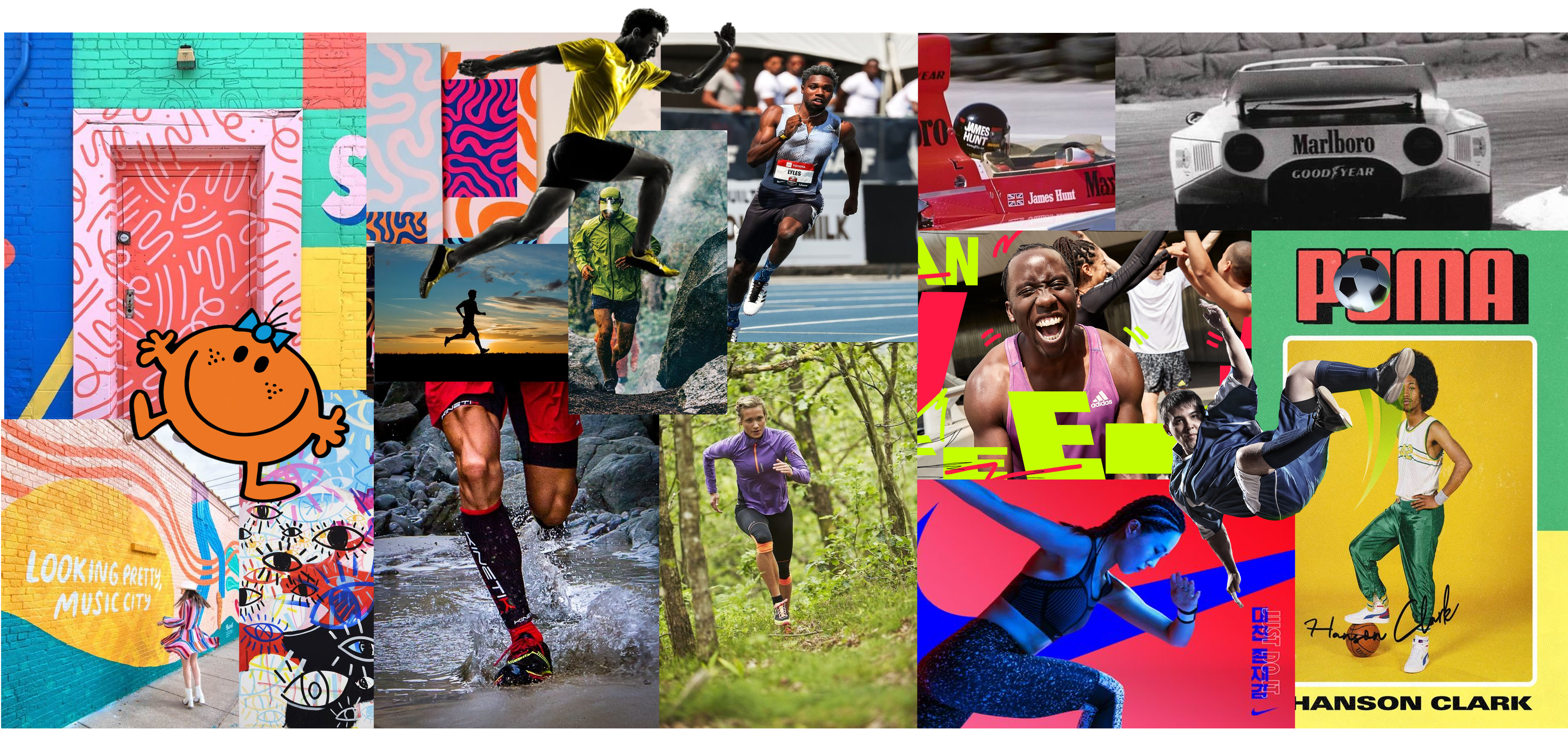 Concept moodboard showing geometric crowns