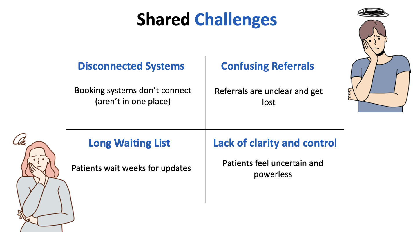 Pain points grouped across personas